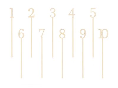 Puiset pöytänumerot 1-10, 25cm