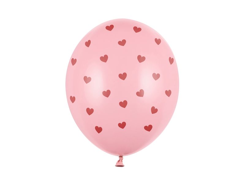 Ilmapallot 30 cm - 50kpl, sydänkuvioitu Baby Pink