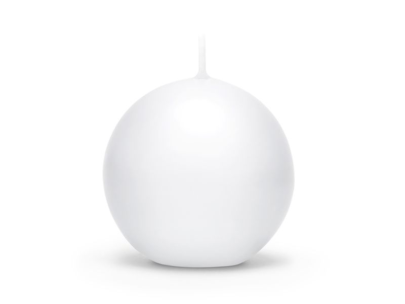 Pallokynttilä, mattavalkoinen, 6cm - 10 kpl