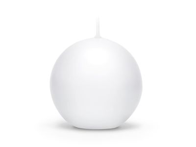 Pallokynttilä, mattavalkoinen, 6cm - 10 kpl