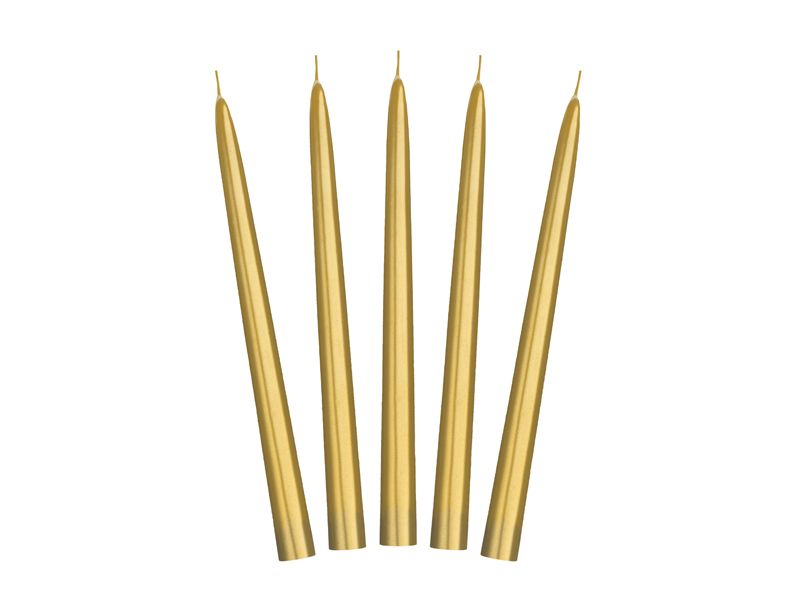 Kartiokynttilät 10 kpl, metallikulta, 24cm
