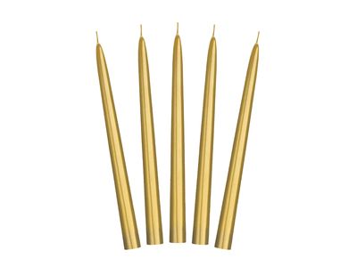 Kartiokynttilät 10 kpl, metallikulta, 24cm