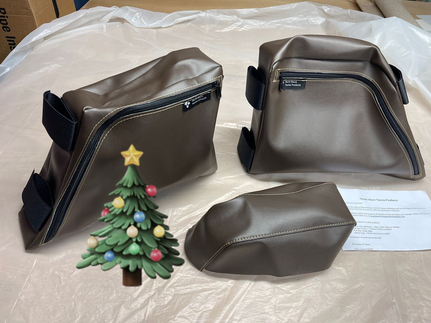 Holiday Special! Brown Roll Bar Cargo Bags + Matching Brown Console Arm Rest Cover + Free Shipping