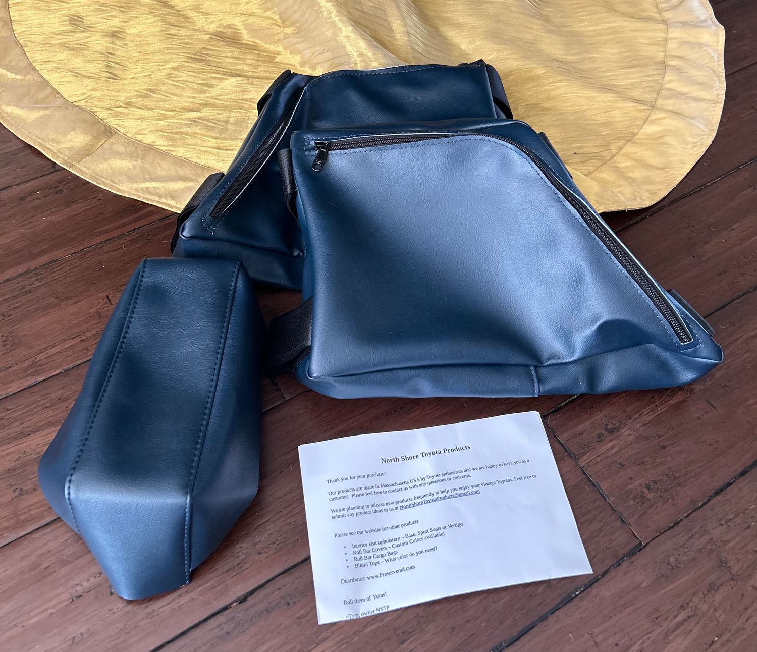 Holiday Special! Blue Roll Bar Cargo Bags + Matching Blue Console Arm Rest Cover + Free Shipping