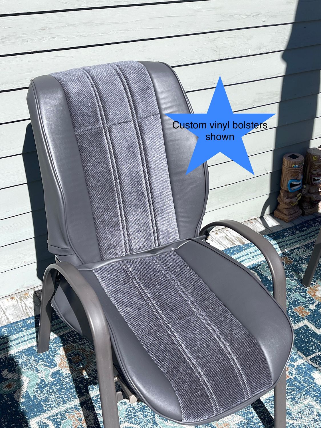 Standard Front Seats Upholstery Set- Silver/Dark Gray