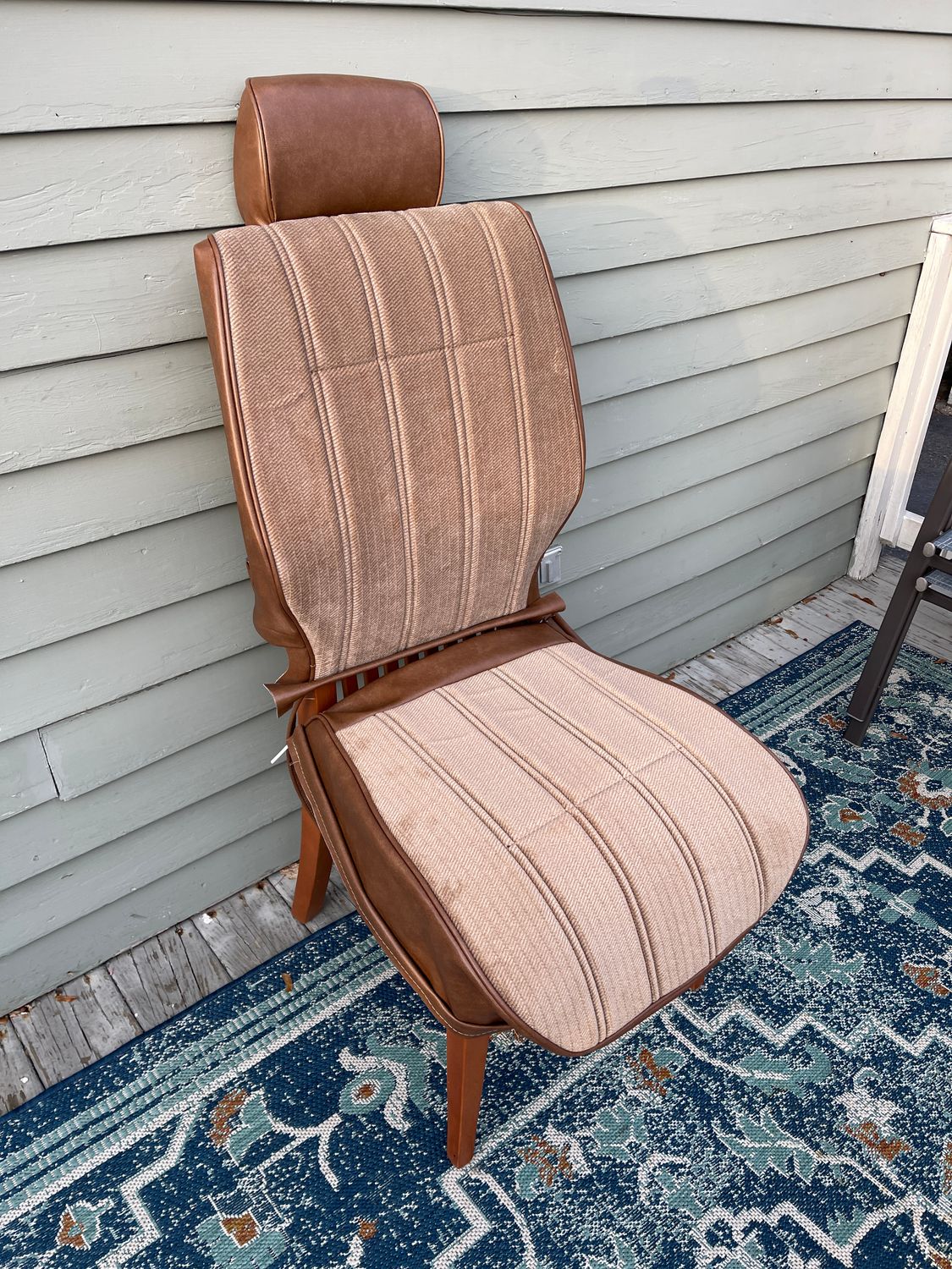 Standard Front Seats Upholstery Set- Dark Tan/Dark Brown vinyl