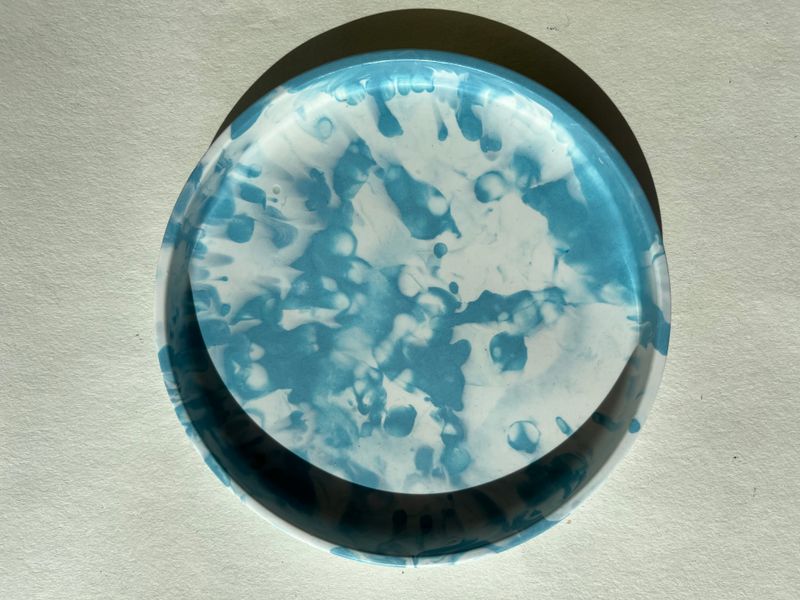 rond schaaltje blauw/wit