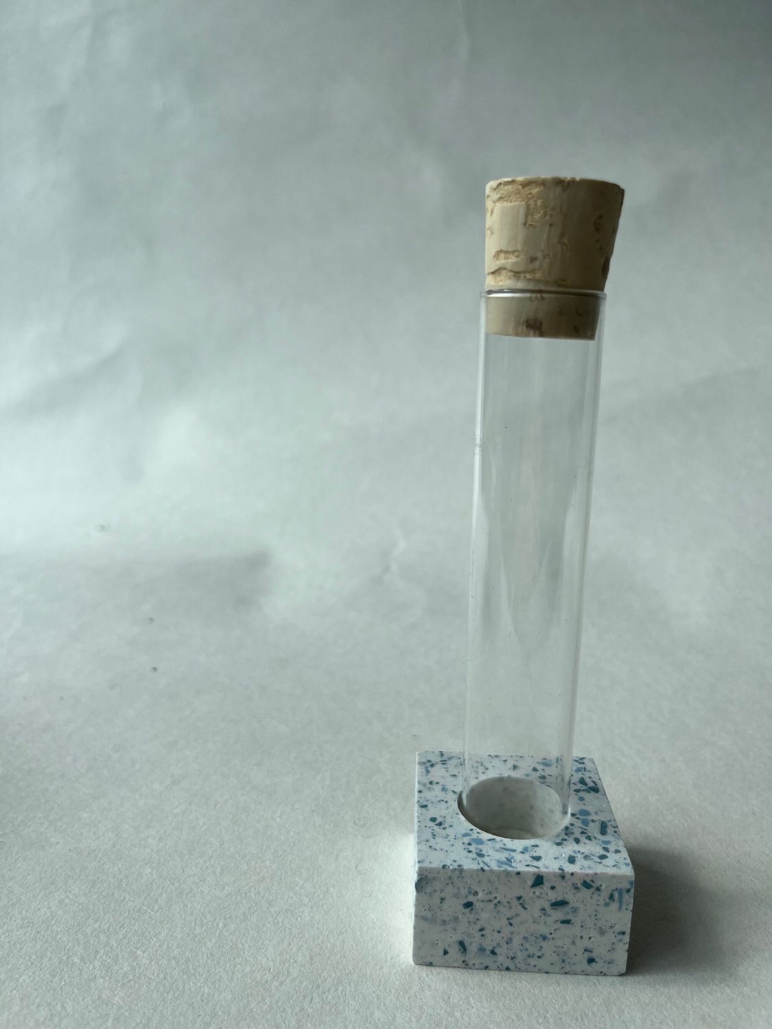 Terrazzo blokje wit licht/ donker blauw