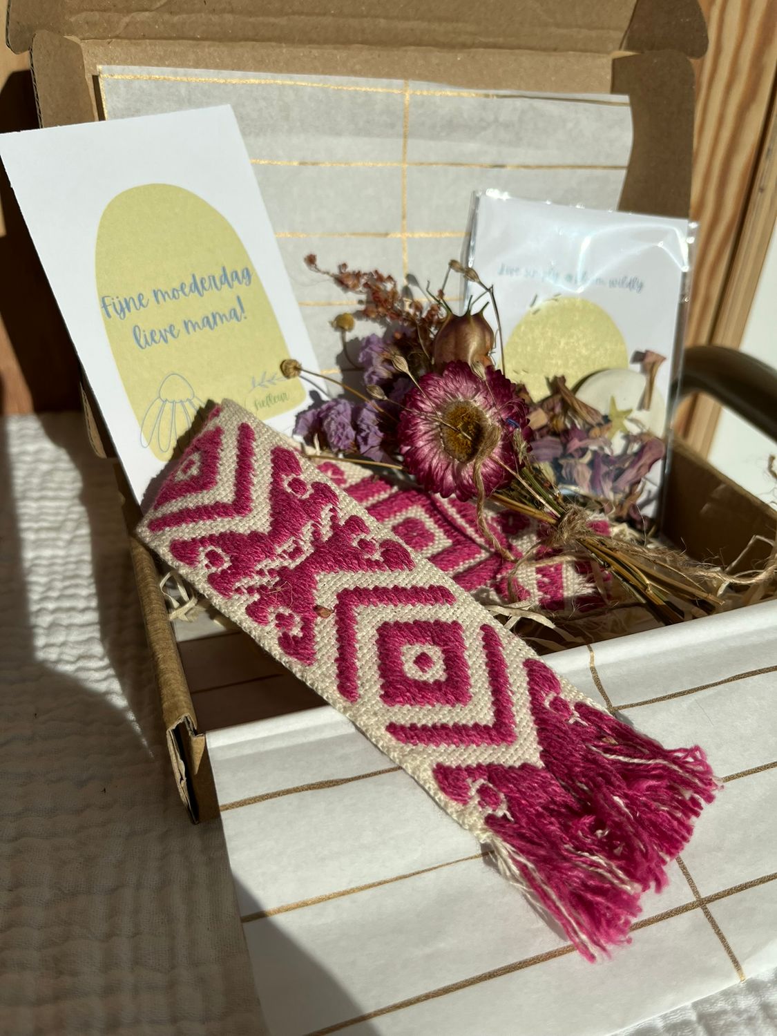 Cadeaubox bladwijzer roze