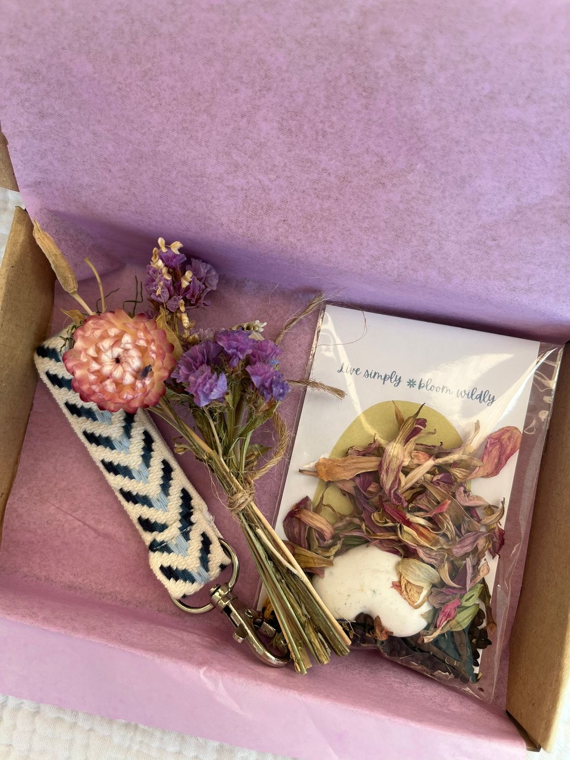 Cadeaubox sleutelhanger blauw