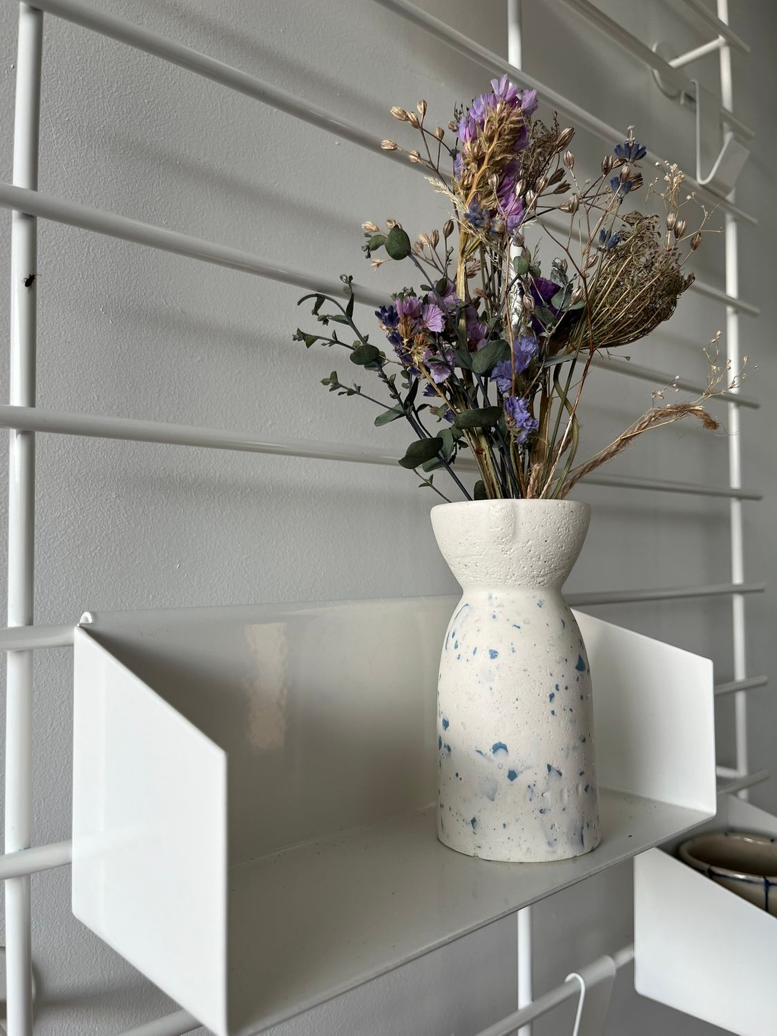 Cadeaubox Vaasje terrazzo wit/ lichtblauw