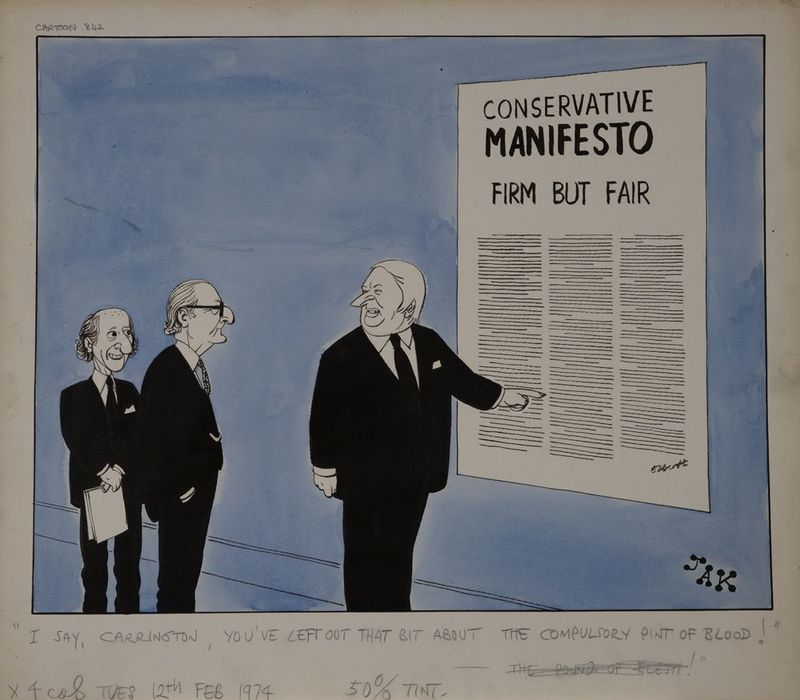 'I say, Carrington, you've left out that bit about the compulsory pint of blood!'
