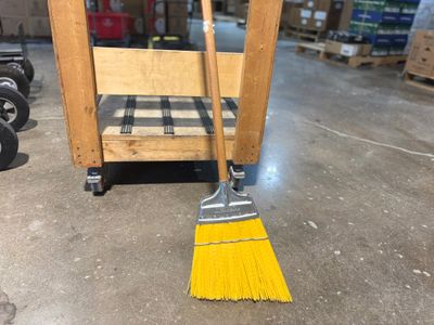 54 54" Stadium Broom W/ Wood Handle
