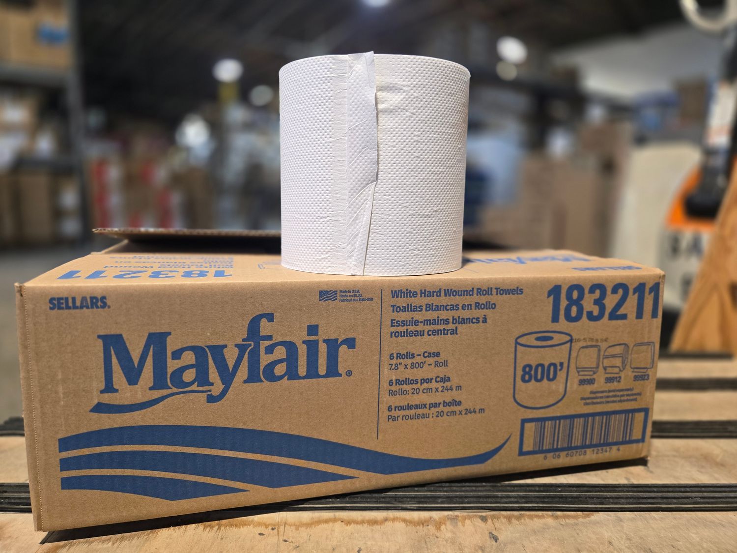 MAYFAIR WHITE ROLL TOWELS 8"x8