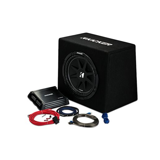 Kicker 12" Ported Enclosure RMS 300 Watts Peak + Amp + Wiring Kit - 44KKP212