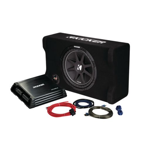 Kicker 12" Down firing Subwoofer Amplifier And Wiring Kit 300mm - 49KKPDF212