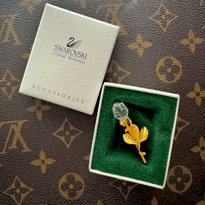 SWAROVSKI Crystal Memories Rose Pin in Original Box