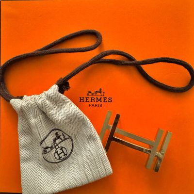 Hermes Au Gold Belt Buckle + Reversible Belt w/Original Box &amp; Receipt