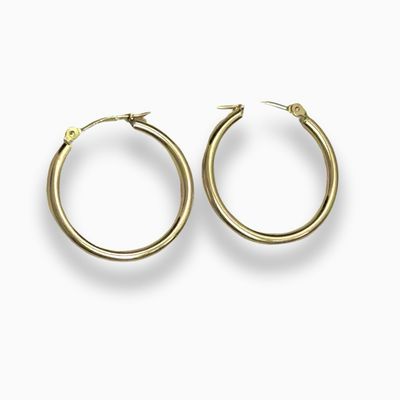 1” 14k Yellow Gold Hoops