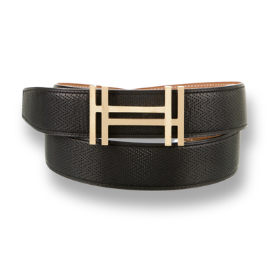 Hermes Au Gold Belt Buckle + Reversible Belt w/Original Box &amp; Receipt