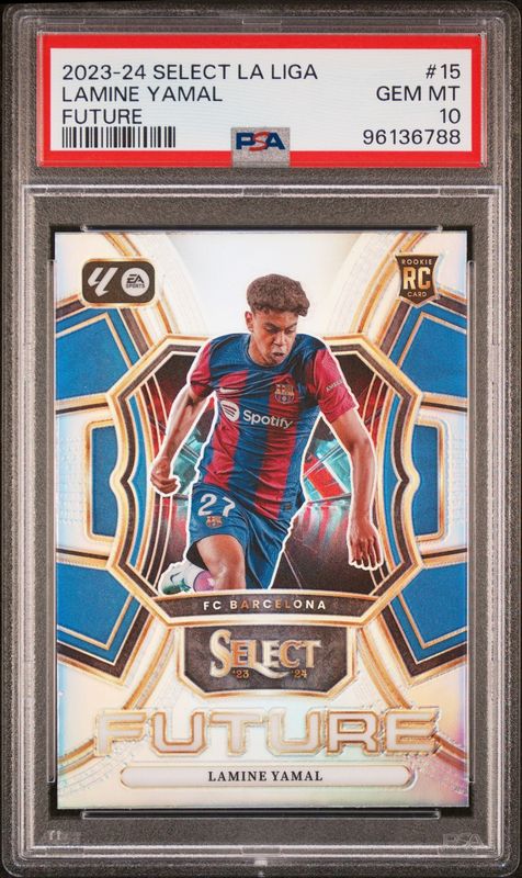 2023-24 PANINI SELECT LA LIGA SELECT FUTURE 15 LAMINE YAMAL psa 10