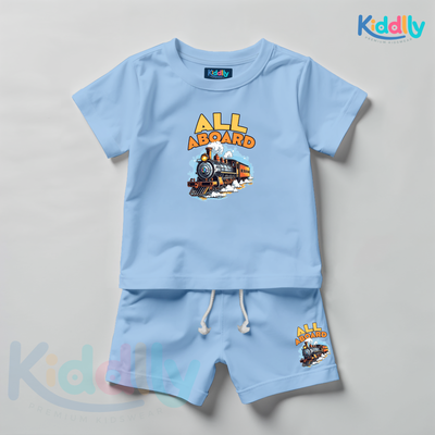 Graphic Tee &amp; Shorts Set - Theme: All Aboard