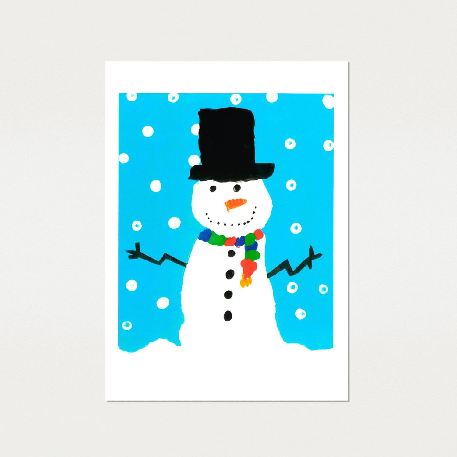 Christmas Card - Snowman - portrait