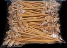 One Hand Crafted Shell Decorated Toothpick measuring 3 inches ****