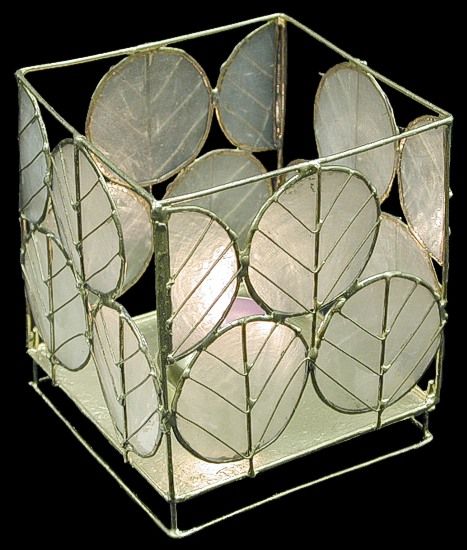 One 4x4 1/2 Leaf Capiz Shell Candle Holder OUT OF STOCK