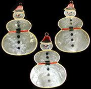 One 4&quot; handcrafted Capiz Snowman OUT OF STOCK