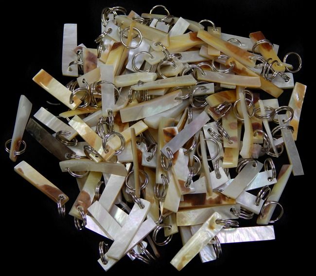 One 2-inch gold cut Mother of Pearl stick for jewelry making. *****
