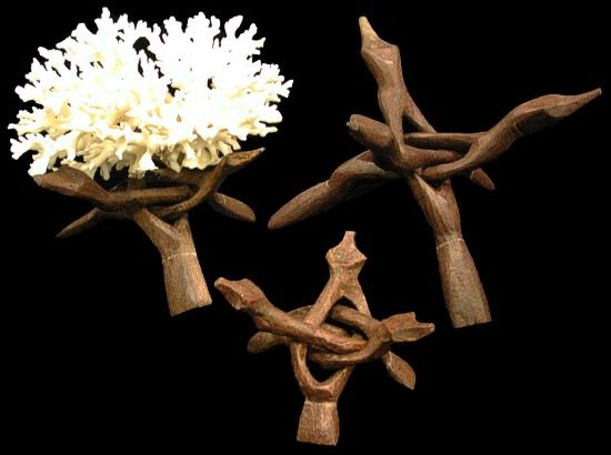 One Carved Wooden Display Stands, measuring 6 Inches******