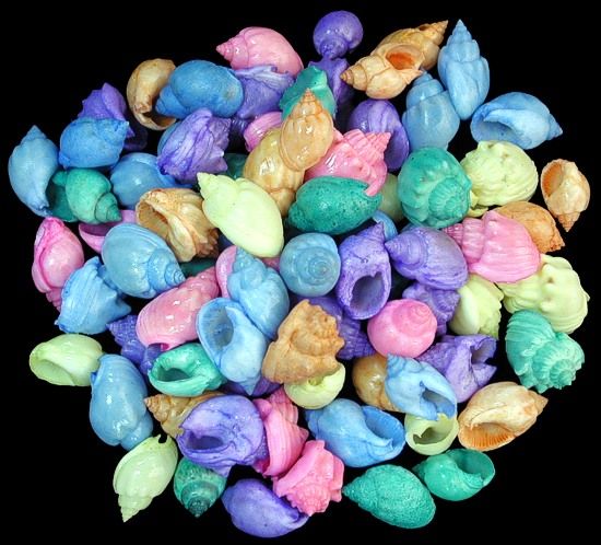 One quarter pound of Dyed Cornball shells sold in assorted colors, measuring  1 inch or less. *****