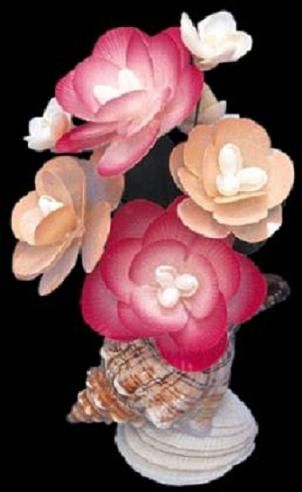 One Capiz Shell Flower Arrangement &quot;Sun and Moon Flower&quot; with Fox shell base measuring approximately 8 inches******