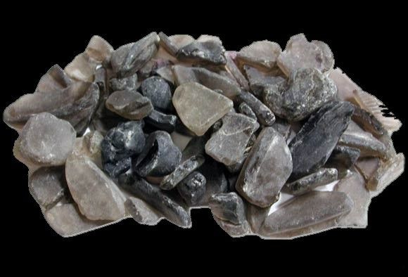 One quarter pound of Smoke color tumbled glass measuring 1/4 to 2 1/2 inch pieces*****