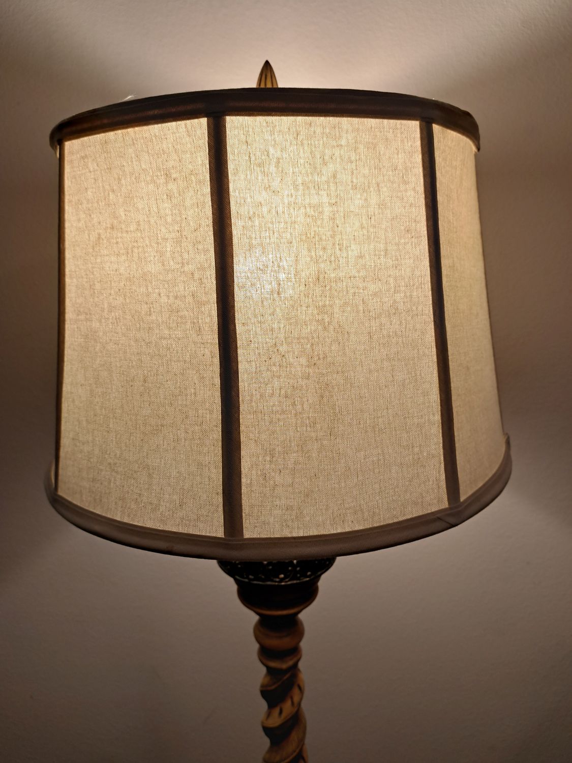 A 13x16x11&quot; Cream Fabric  Drum Lampshade, matching trim