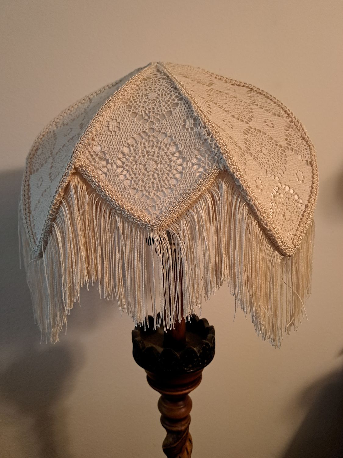 A 3x10x14&quot; Lite Cream Victorian style lampshade