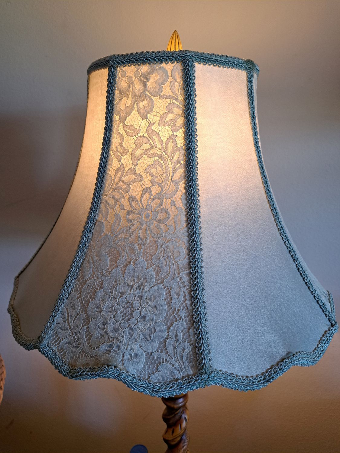 A 8x17x13&quot; sea foam green lampshade  (handsewn)