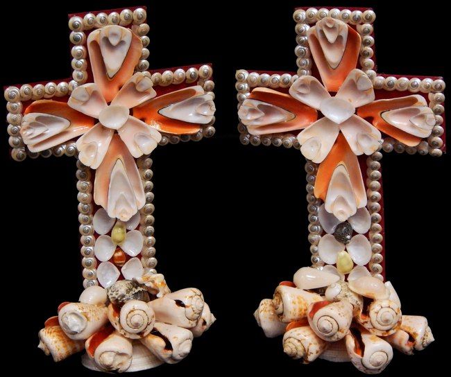 Hand Crafted Shell Cross measuring 10" Sold Each