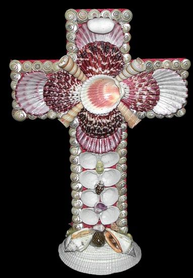 Hand Crafted Shell Cross measuring 9" Sold Each