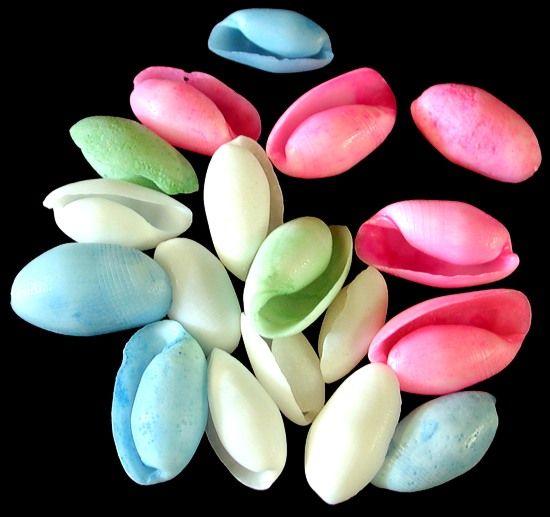 Dyed Asst Bubble Shells measuring Approximately 1" Sold by the 1/4 LBS