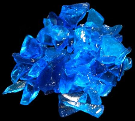 Aqua Color Sea Glass measuring 1/4 to 3" Sold by the 1/4 pound