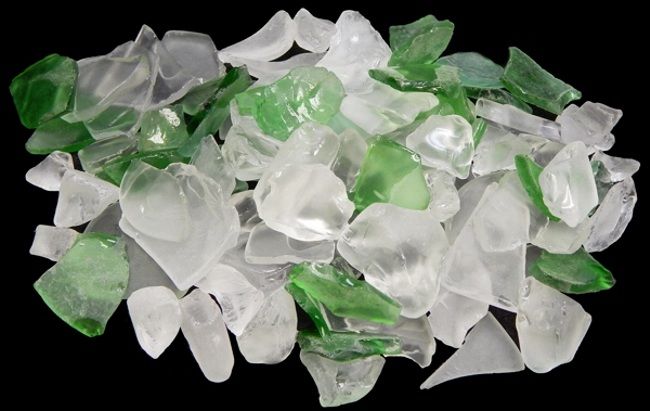 Lite Green, Ice &amp; Frosted Sea Glass Mix measurin 1/4 to 2" Sold by the 1/4 pound