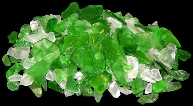 Mixed Emerald, Clear &amp; Frosted Sea Glass measuring 1/4 to 2 1/2" Sold by the 1/4 pound