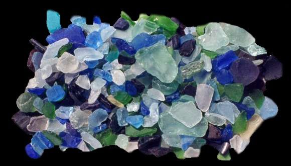 Mixed Sea Glass Lite Colors measuring Mix 1/4 to 2 1/2" Sold by the 1/4 pound