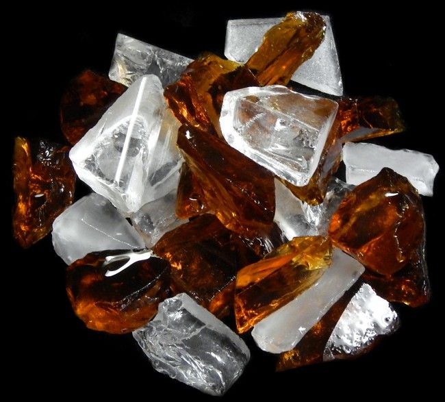 Golden Amber Ice &amp; Frosted Sea Glass Mix measuring 1/2 to 3" Sold by the 1/4 pound