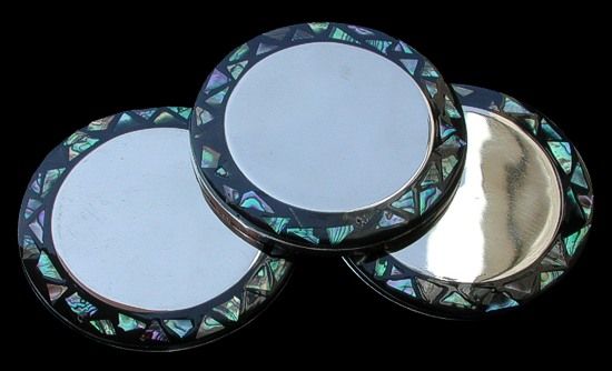 Paua Shell Coasters measuring 3 1/2"  Sold Each