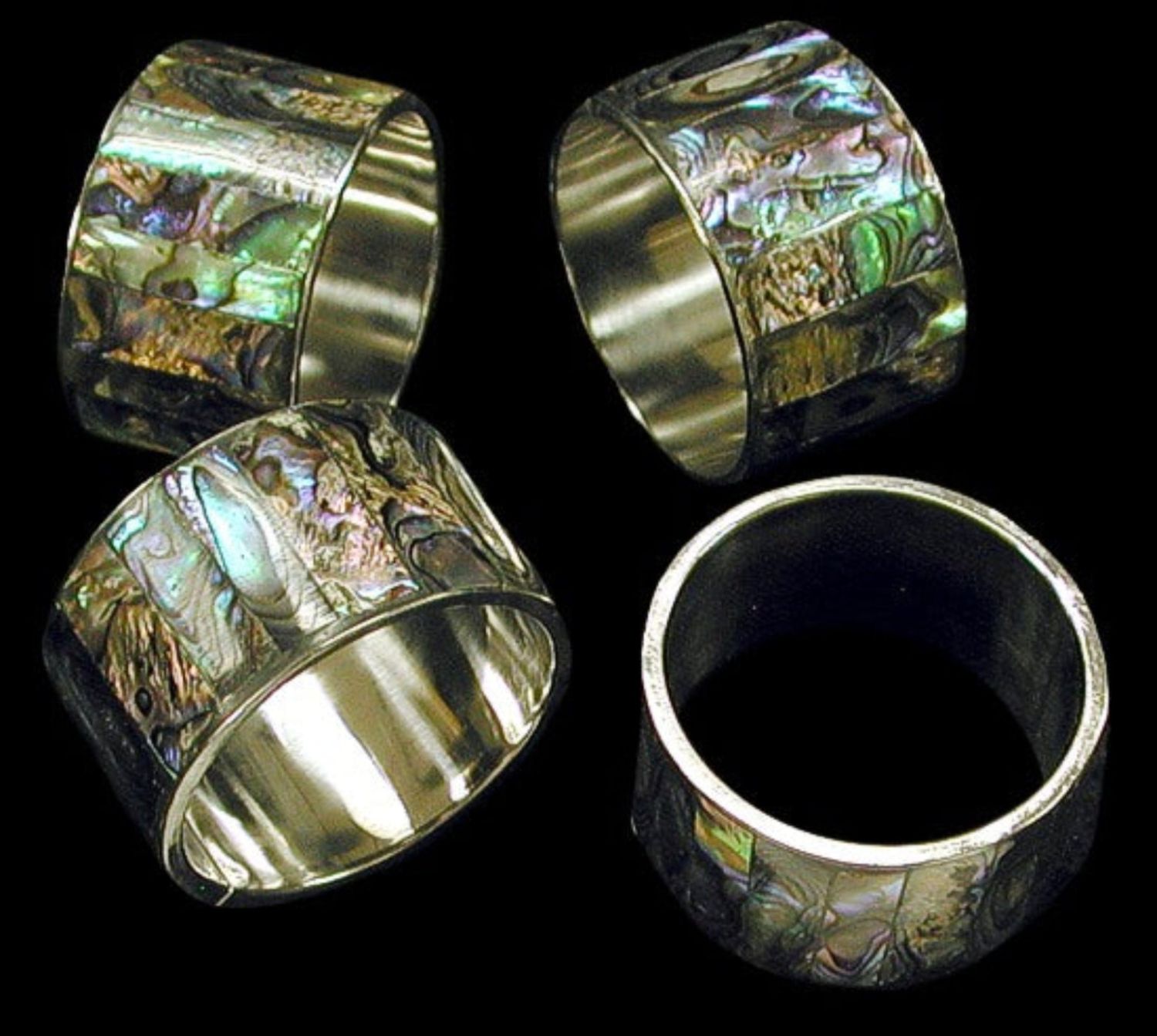 Paua Natural Napkin Rings  1 3/4" Sold Each