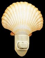 Mexican Deep Scallop Hand Crafted Shell Nitelite measuring 4" Sold Each