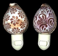 Assorted Hand-Carved  Shell Nitelites measuring 4" Sold Each